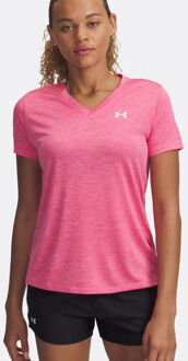 Under Armour Tech Twist T-shirt Dames-Pink,Wit - XS