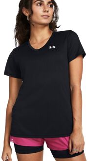 Under Armour Tech V-Neck Sportshirt Dames XS/34 Zwart
