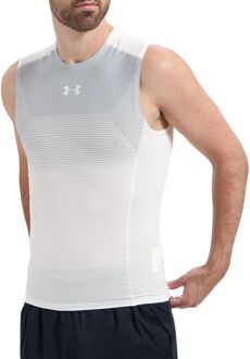 Under Armour Threadborne Vanish Comp sportshirt (mouwloos) - Compressieshirts wit - L