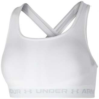Under Armour UA Crossback Mid Bra-Wit/Halo grijs maat: M    dames > fitness training > sport bhs