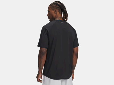 Under Armour ua tech reflective ss-blk training t-shirt korte mouw heren - Zwart