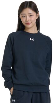 Under Armour Unisex Rival Fleece Crew Hals Sweatshirt voor volwassenen (Zwart/Wit) - maat M