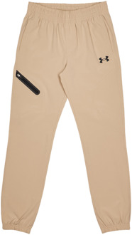 Under Armour Unstoppable Wvn Broeken Kinder - Beige - Maat 149 - 160 CM - Poly Woven