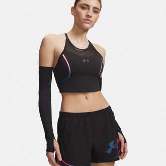 Under Armour Velociti Elite Crop  Hardloopshirt Dames-zwart, pink - L