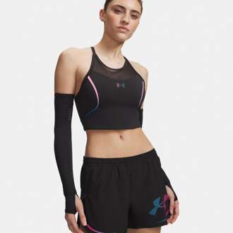 Under Armour Velociti Elite Crop  Hardloopshirt Dames-zwart, pink - XS,S,M,L