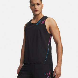 Under Armour Velociti Elite Singlet Hardloopshirt Heren-zwart, pink - S,M,L,XL