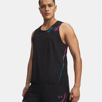 Under Armour Velociti Elite Singlet Hardloopshirt Heren-zwart, pink - XL