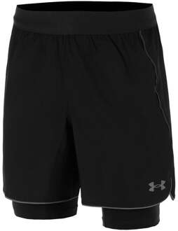 Under Armour Velociti Pro 2-in-1  Hardloopshorts Heren-zwart, zilver - M