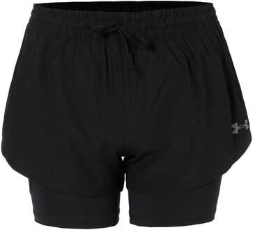 Under Armour Velociti Pro 4in 2n1  Hardloopshorts Dames-zwart, zilver - XS,S,M,L,XL