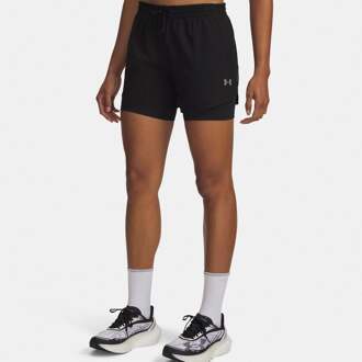Under Armour Velociti Pro 6in 2n1  Hardloopshorts Dames-zwart, zilver - XS