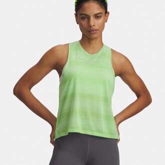 Under Armour Velociti Singlet Hardloopshirt Dames-neongroen, zilver - M