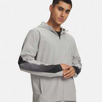 Under Armour Velociti Storm Hooded  Hardloopjas Heren-grijs, zwart - XXL