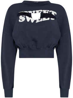 Undercover Cropped sweatshirt met uitsparingen Undercover , Blue , Dames - M,S