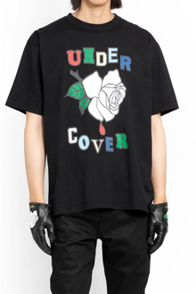Undercover Zwart Rose Print T-Shirt Undercover , Black , Heren - 2Xl,Xl