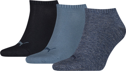 Uni - 3-pack Sokken Invisible Denim - Blauw - 35-38