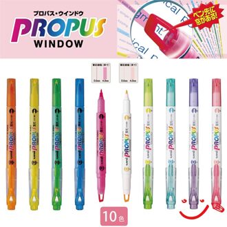 Uni 5 Kleuren/Lot Propus Venster Zachte Kleur Dubbelzijdig Markeerstift Marker - 4.0 Mm/0.6 Mm ronde/Schuine PUS-102T