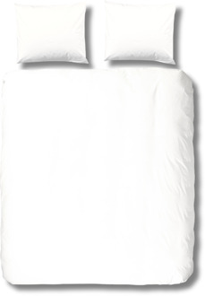 Uni Dekbedovertrek - 2-persoons (200x200/220 Cm + 2 Slopen) - Katoen - White Wit