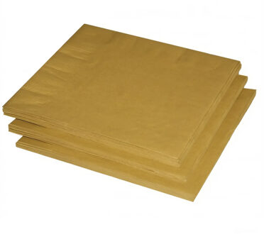 Uni kleur tafel servetten - goud - 20x stuks - 33 x 33 cm - Papier
