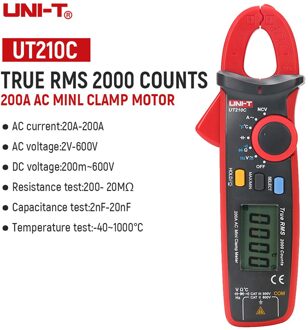 UNI-T UT210A B C D E Stroomtang Circuit Power Detectie Tester Auto Range Multimeter Dc/Ac Stroom Spanning instrumenten Bz UT210C