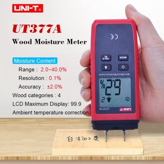 UNI-T UT377A Digitale Hout Vochtmeter Hygrometer Vochtigheid Tester voor Papier/Multiplex/Hout vochtigheid meting LCD Backlight