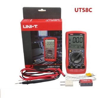 UNI-T UT58C Multitester DC/AC Spanning Weerstand test multimeters capaciteit meter digitale LCD multimeter tester