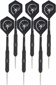Uni-Wear 2x Set van 3 dartpijlen Core Plus Black Brass 26 grams