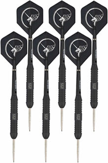 Uni-Wear 2x Set van zwarte dartpijltjes met Unicorn flights 26 grams - Dartpijlen Multikleur