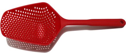 Unibird 34.5Cm Lange Handvat Keuken Schop Plastic Pasta Scoop Zeef Vergiet Voor Spaghetti Noddle Frieten Colonder Rood