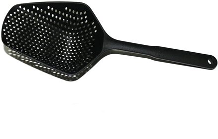 Unibird 34.5Cm Lange Handvat Keuken Schop Plastic Pasta Scoop Zeef Vergiet Voor Spaghetti Noddle Frieten Colonder zwart