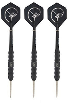 Unicorn 1x Set van zwarte dartpijltjes met Unicorn flights 22 grams - Dartpijlen Multikleur