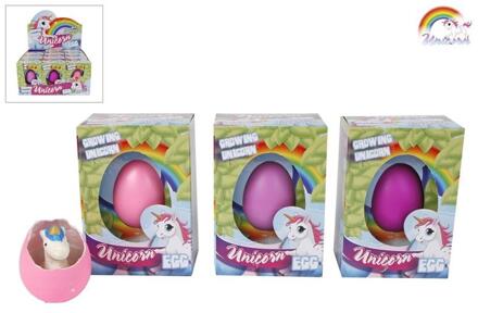 Unicorn ei met groeiende Unicorn 6cm verschillende