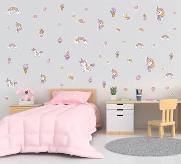 Unİcorn Gedessineerde Kinderkamer Muur Stİcker 449994586
