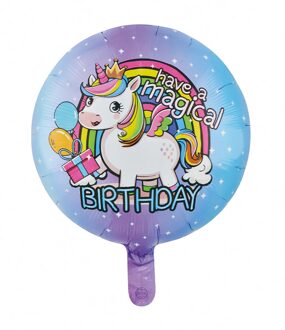 Unicorn Magical Birthday Folieballon (46cm) Multikleur - Print