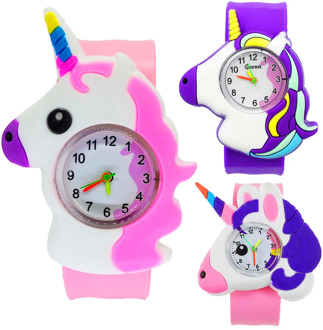 Unicorn Watch Children Toy , Pony Watch Kids Gift , Girls Boys Slap Bracelet , Kids Children Quartz Sports Watches Baby Clock