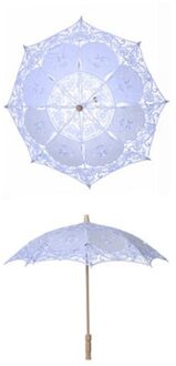 Uniek Kant Paraplu Mode Vrouwen Parasol Decoratie Voor Wedding Party Fotografie Geborduurde Bruids Paraplu wit L