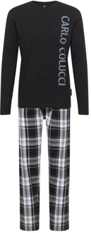 Unieke en Onconventionele Pyjama Set Carlo Colucci , Black , Heren - 2Xl,Xl,L,M,S