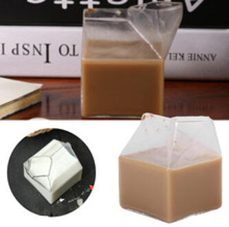 Unieke Melk Doos Glazen Beker Koffie Glas Sap Cup Pure Handgemaakte Ambachten EI