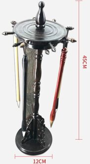 Unieke Solid Wenge Hout Schrijven Borstel Houder 12 Hangers Kalligrafie Penhouder Studie Schat Traditionele Schilderen Borstel Rack