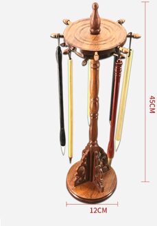 Unieke Solid Wenge Hout Schrijven Borstel Houder 12 Hangers Kalligrafie Penhouder Studie Schat Traditionele Schilderen Borstel Rack