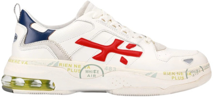 Unieke Witte Sneakers met Kleurrijke Details Premiata , White , Heren - 43 Eu,41 Eu,42 Eu,40 Eu,45 Eu,46 Eu,44 Eu,47 EU