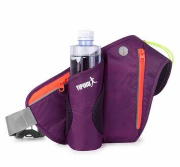 Uniesx Casual Outdoor Waterdichte Sport Taille Bum Bag Running Jogging Fietsen Riem Pouch Fles Houder Paars