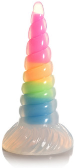 UniGlow - Glow-in-the-Dark Regenboog Siliconen Dildo - UniGlow - Glow-in-the-Dark Regenboog Siliconen Dildo