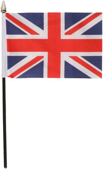 Union Jack mini vlaggetje op stok 10 x 15 cm