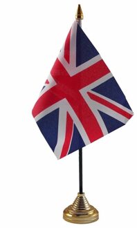 Union Jack tafelvlaggetje 10 x 15 cm met standaard