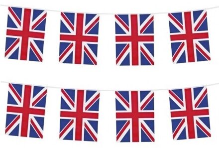 Union Jack vlaggenlijn 10 meter - 2x - Engeland/Britse feestartikelen - Vlaggetjes/slingers versieri