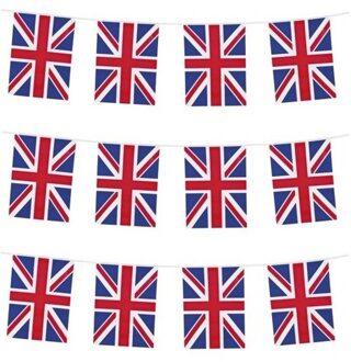 Union Jack vlaggenlijn 10 meter - 3x - Engeland/Britse feestartikelen - Vlaggetjes/slingers versieri