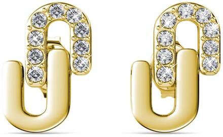 Union Oorbellen - Goud en Kristal