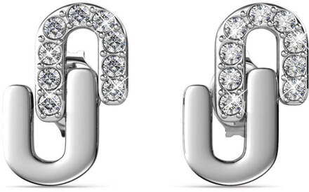 Union Oorbellen - Zilver en Kristal - One Size