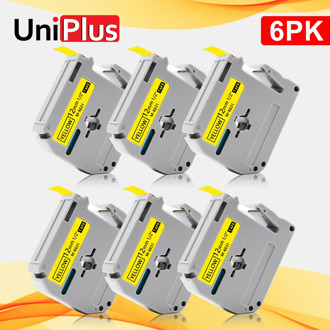 UniPlus Compatible Brother MK Label Tape MK-631 M-K631 MK 631 Black on Yellow Sticker 12mm for Brother Label Printer PT-110 100