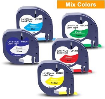 Uniplus LT-100H Label Printer Case Opbergtas Met 6PK Labeltapes Compatibel Dymo Letratag Lt Tape Draagbare Case Shockproof 5roze for LT tapes